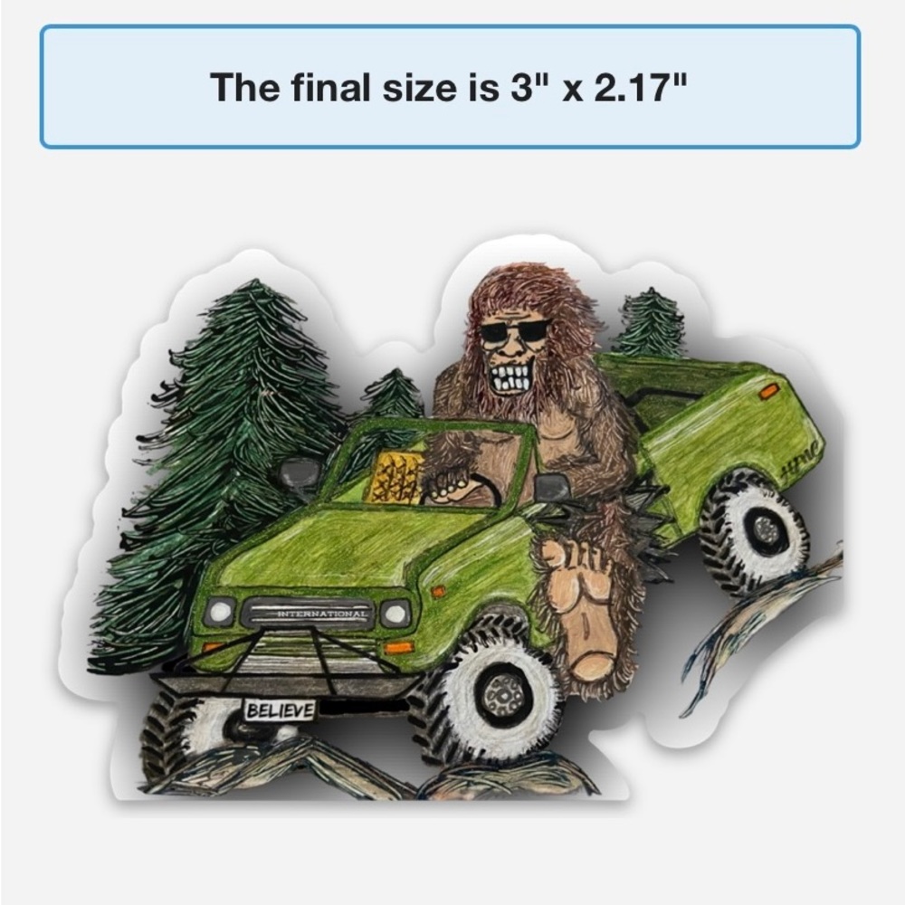 Sasquatch Big Foot Vinyl Sticker